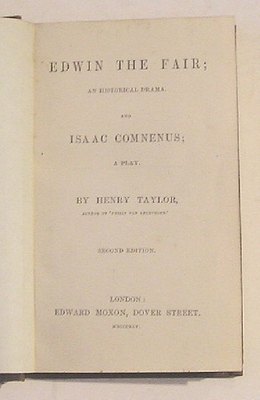 Image for Edwin the Fair, An Historical Drama and Isaac Comnenus, A Play (1842)