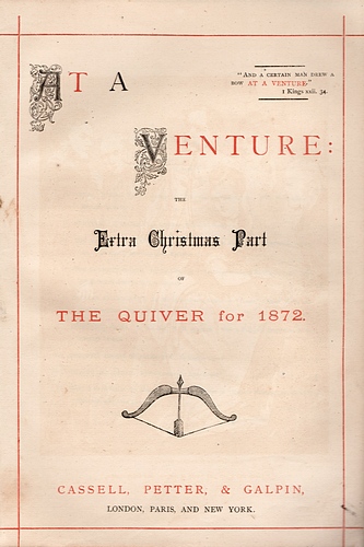 Image for The Quiver. Extra Christmas Part for 1872: "At a Venture"